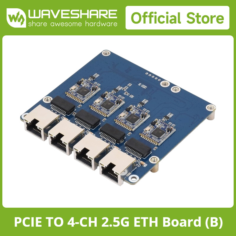 Raspberry Pi 4 - Waveshare PCIe TO 4-Ch Gigabit /
