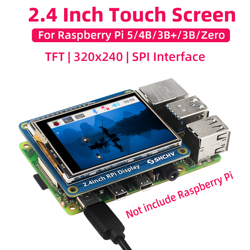 Pi 5 Case - SHCHV 2.4 Inch Touch Screen for