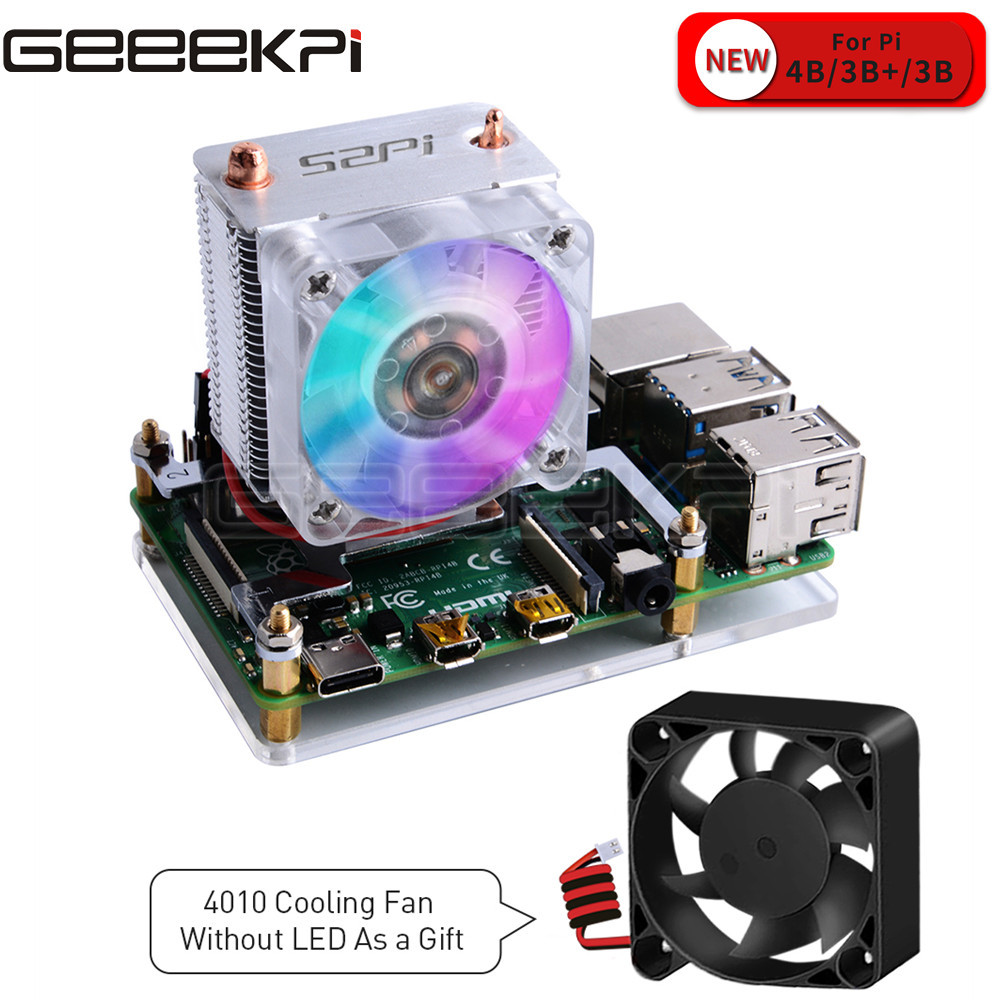 Pi 5 Case - GeeekPi Clear Black Ice Tower Cooling
