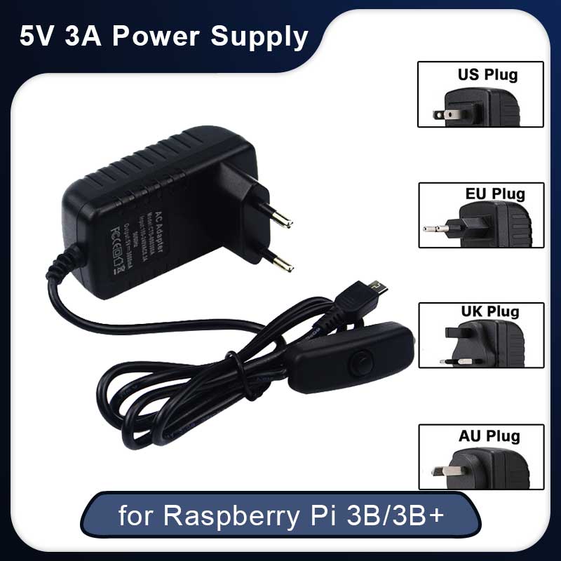 Pi Power Supply - 5V 3A Raspberry Pi 3 Model