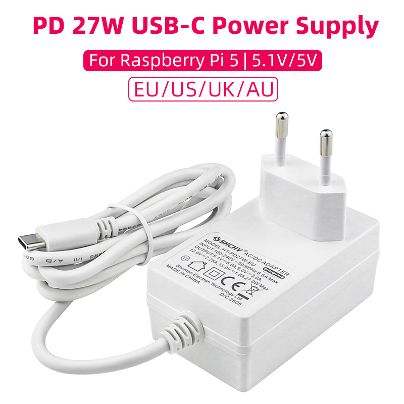 Pi Power Supply - Raspberry Pi 5 5.1V 5A Power