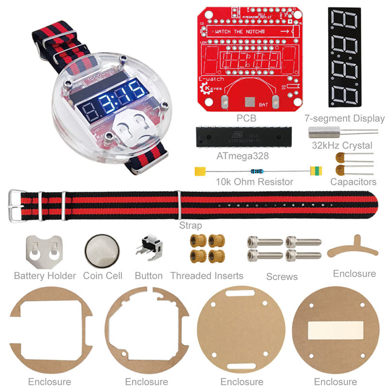 Single Chip LED Kit Clock DIY  - Arduino Kit 评论和价格