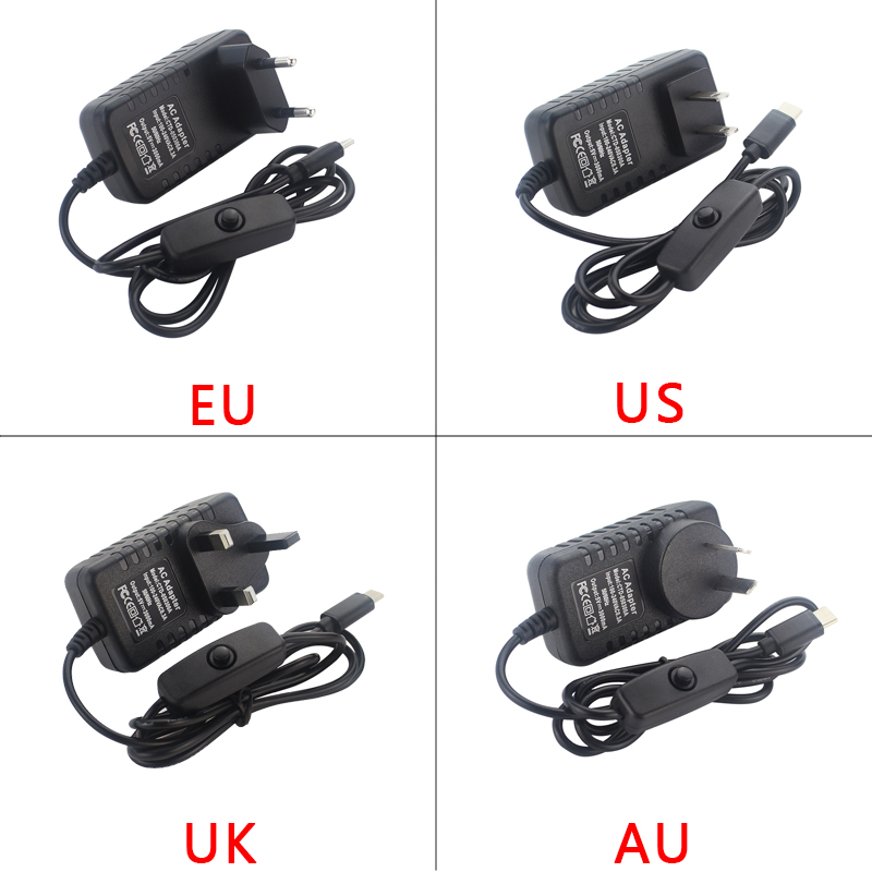 5V 3A Raspberry Pi 4 Power Sup - Pi Power Supply 评论和价格